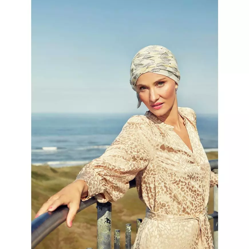 1460-0752 BEATRICE LINO ESTAMPADO cremas de pavo real