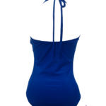 Vestido de baño Verano enterizo Post mastectomía Azul parte tracera.