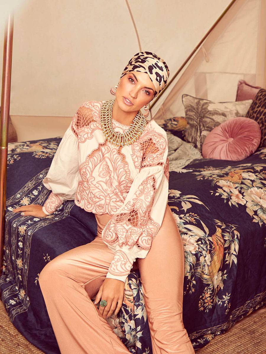 Zafiro Turban bohemio estampado - Exclusivo Leo - 3026-0785