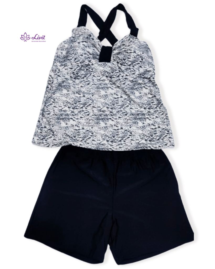 Abigail Vestido De Baño Tankini Short Post Mastectomía Estampado