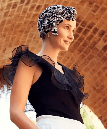 Turbante Beatrice turban con lino estampado - Vueltas y vueltas - 1460-0818