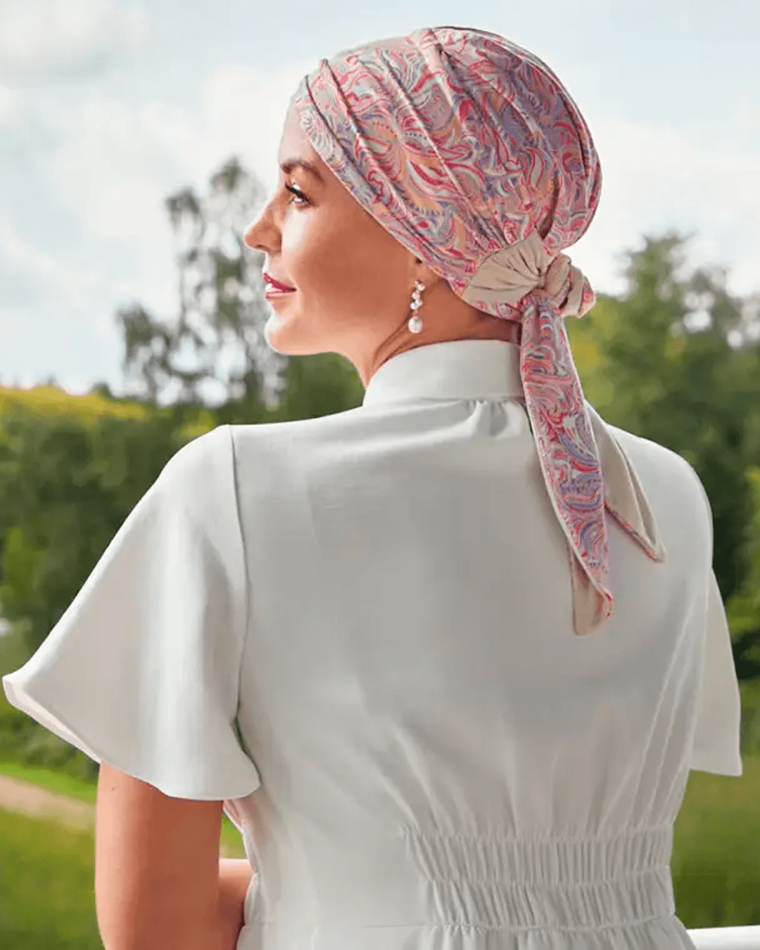 Turbante Beatrice turban con cintas - Flores energéticas - 1419-0912