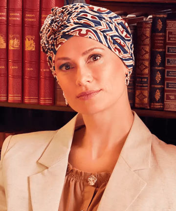 Turbante Lotus turban estampado - Formas infinitas de azul - 1008-0881