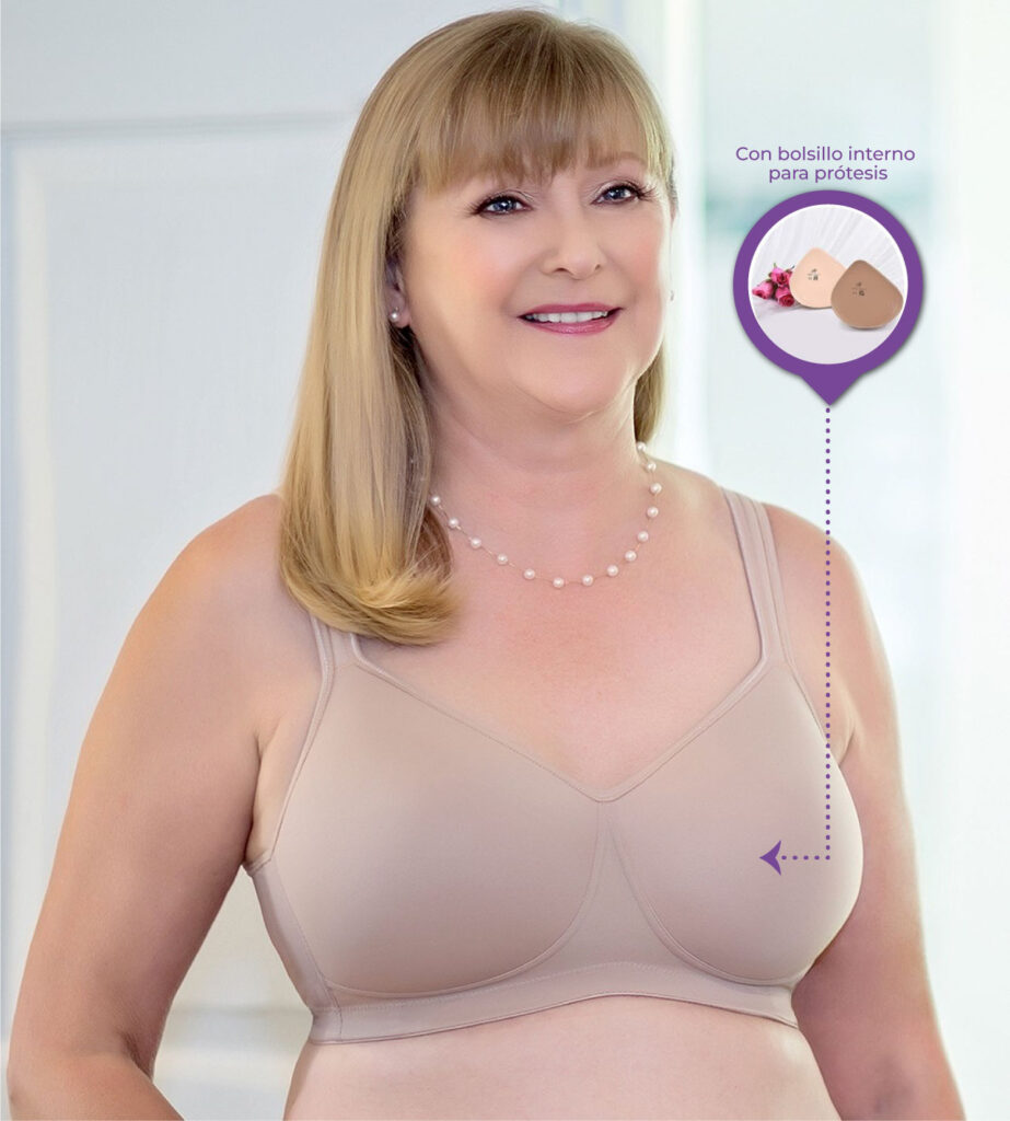 Brasier Postmastectomía tipo Camiseta Contorno - Beige - 126