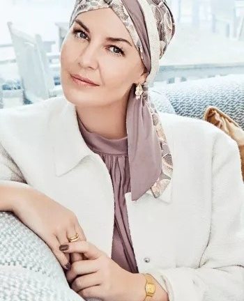 Turbante Beatrice turban con cintas - Naturaleza orgánica - 1419-4022