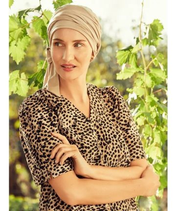 Turbante B.B. Beatrice turban con cintas - Pluma beige - 1291-0769