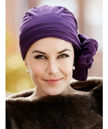 Turbante Joli pañuelo - largo arrugado - Ciruela profunda - 1015-0339