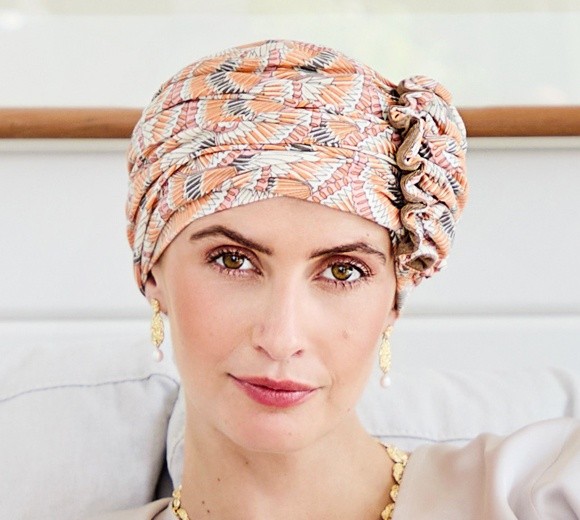 Turbante Lotus turban estampado - Elmentos naranja - 1008-4022