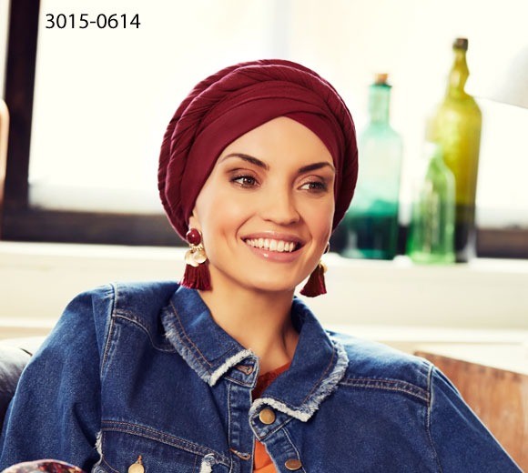 Turbante Zafiro boho turban set - Vino tinto - 3015-0614